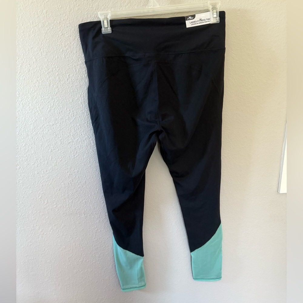Women's Black and Green Leggings